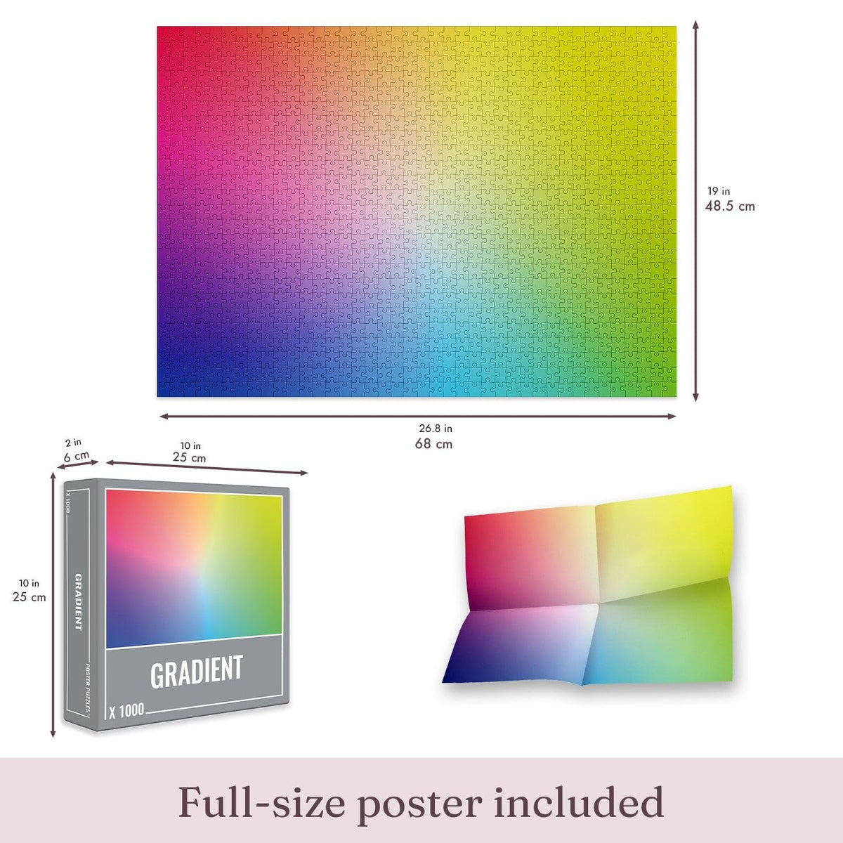 Cloudberries Gradient Puzzle poster included helps you plan color progress
