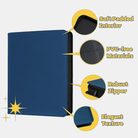 CLOVERCAT heavy-duty zipper blue binder protects contents from spills