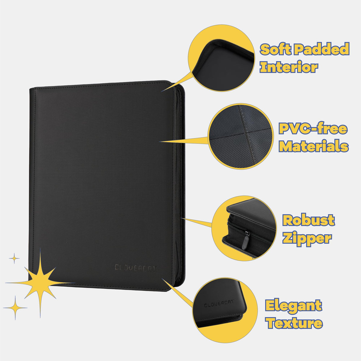 CLOVERCAT PU leather close-up highlights durable, premium feel