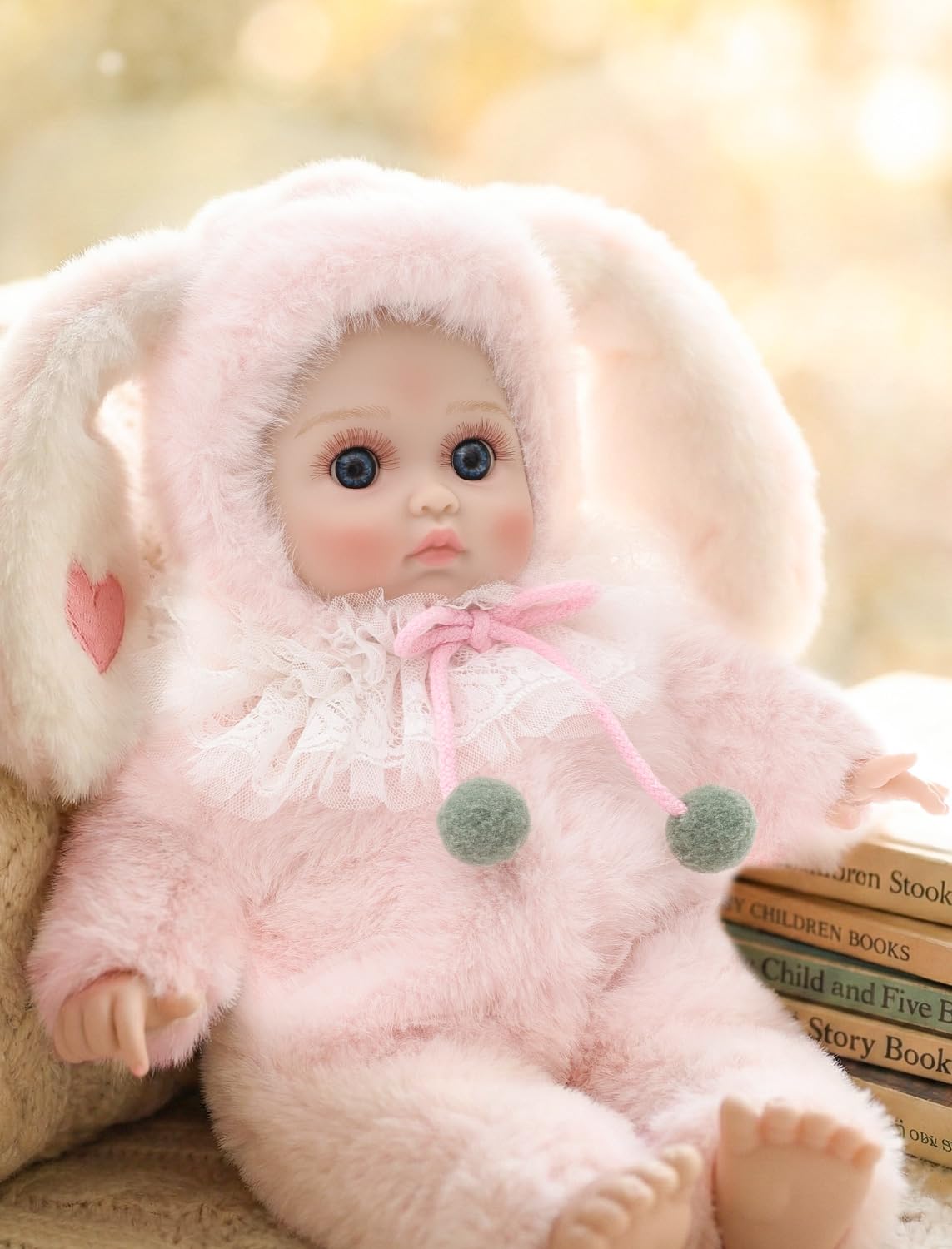 Cloveray 15inch premium vinyl head for lifelike, nurturing play.