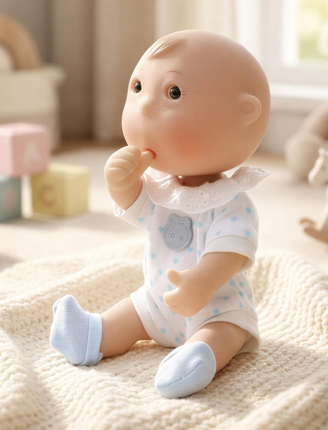 Cloveray Cute Potato Baby Doll 7inch face close-up showing friendly features for display