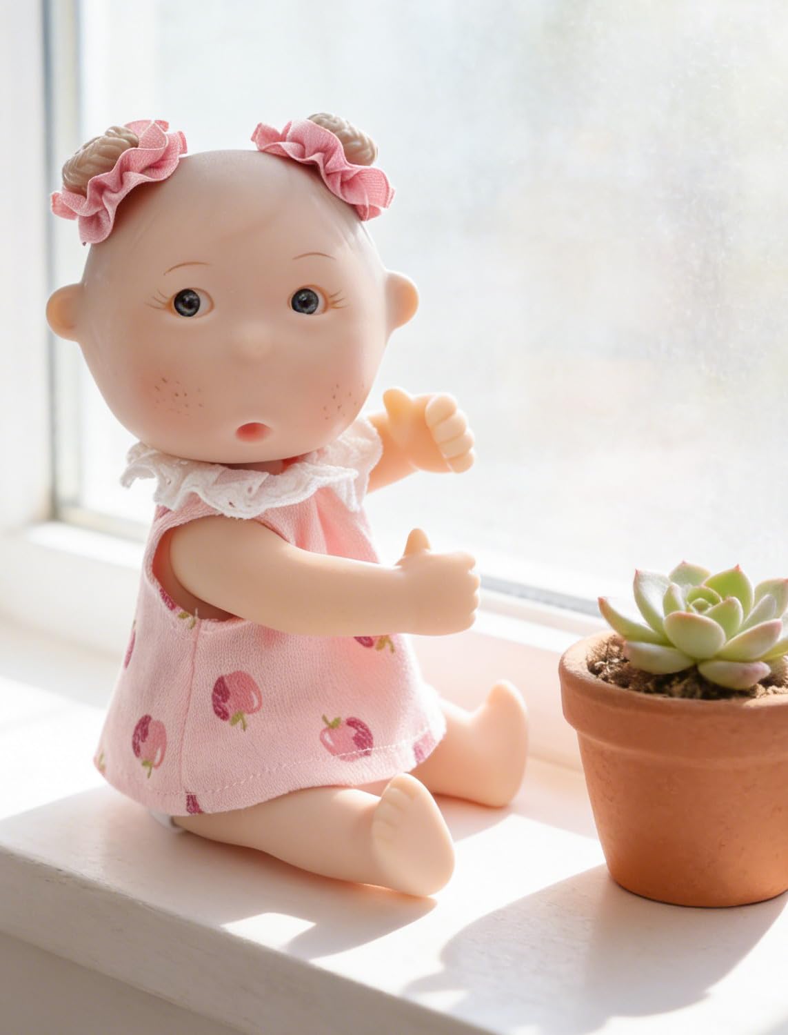 Cloveray potato baby doll soft rounded design with warm, friendly features.