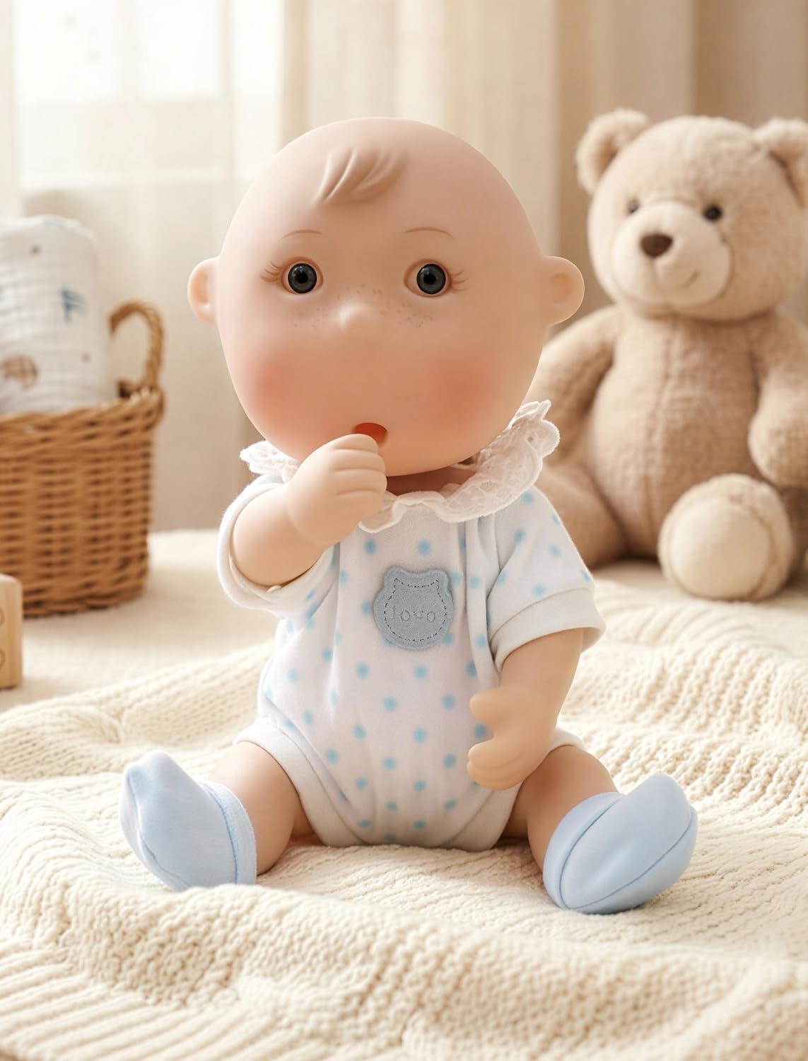 Cloveray Potato Baby Doll thumb-sucking gesture adds lifelike pretend play