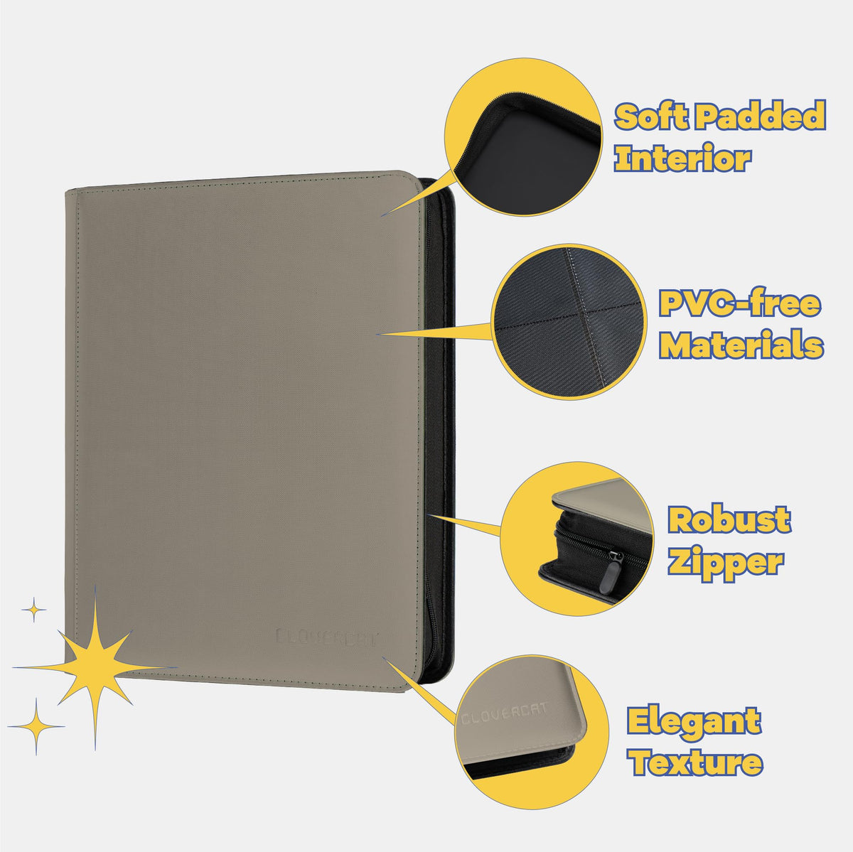 CLOVERCAT universal fit for standard 4.3 x 3.4 inch cards.