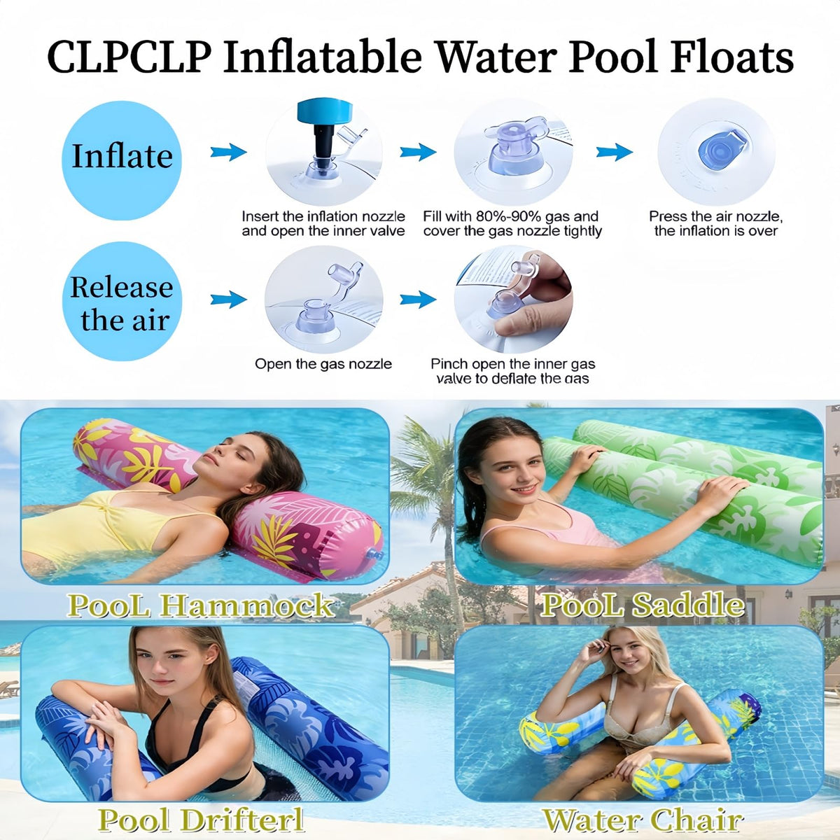 CLPCLP inflatable float deflate-dry-store design for easy seasonal reuse.