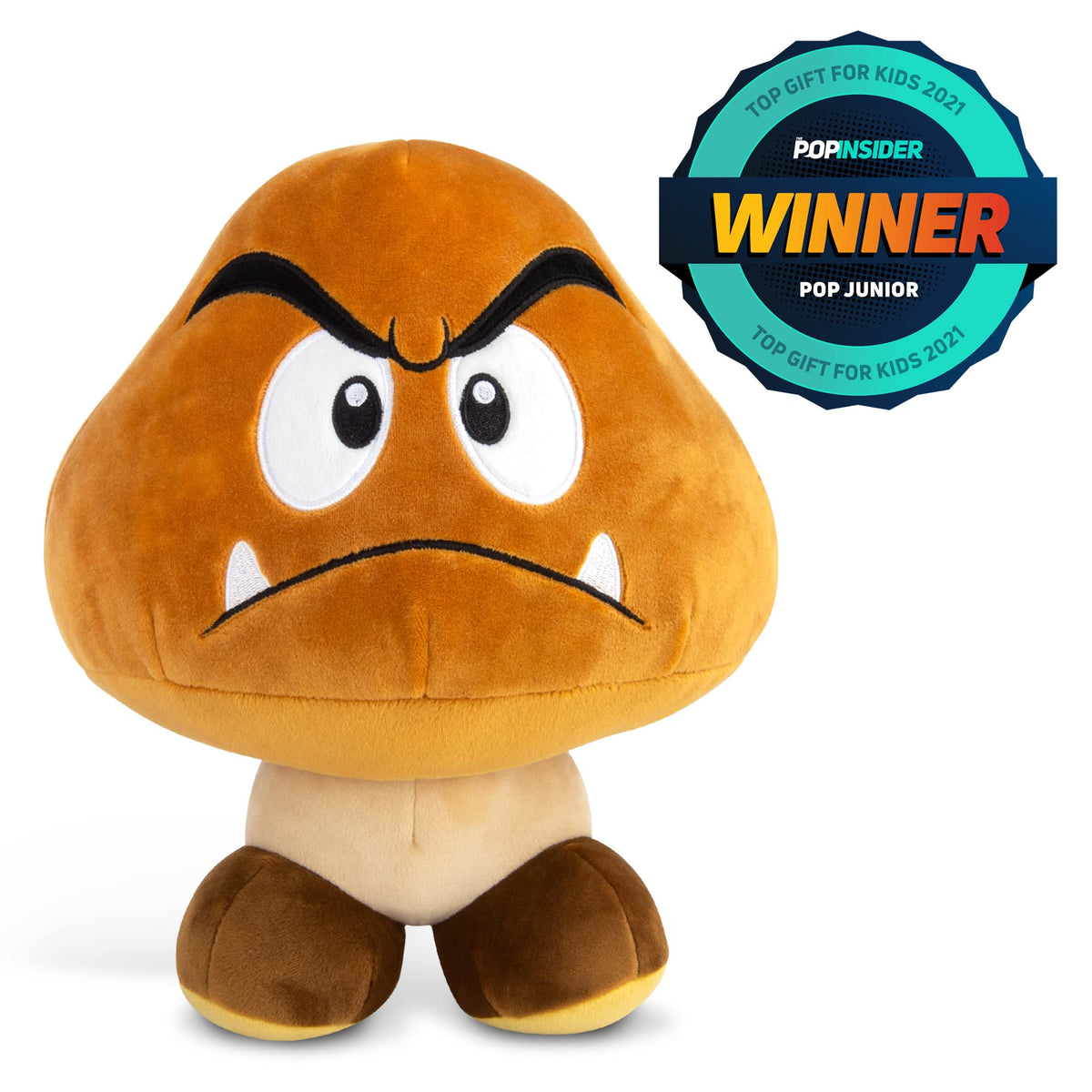 Club Mocchi Mocchi Goomba plush with squishy texture ideal for cozy naps.