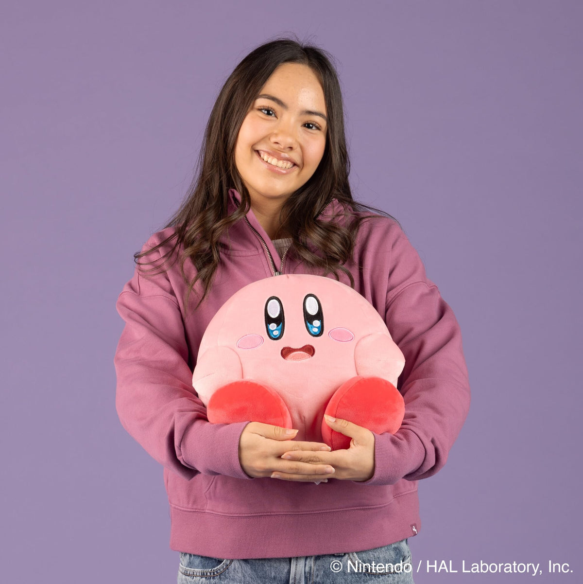 Club Mocchi Mocchi Kirby Dream Buffet plush mega-size 15-inch makes a standout gaming room accent.