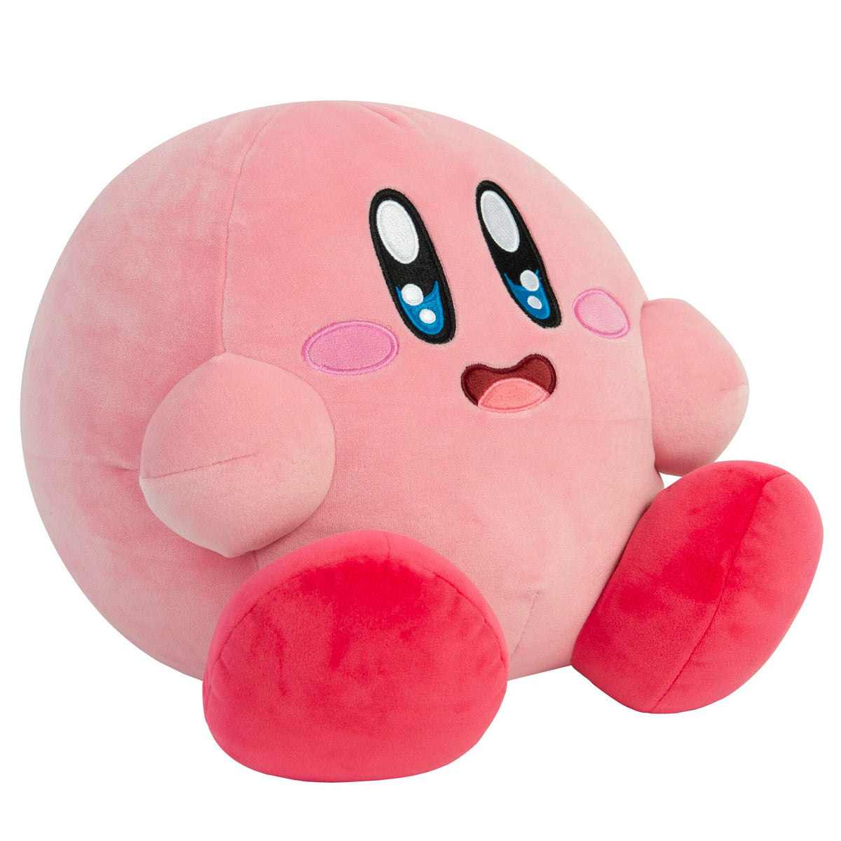 Club Mocchi Mocchi Kirby Dream Buffet plush side pose highlights soft squishy texture and huggable charm.