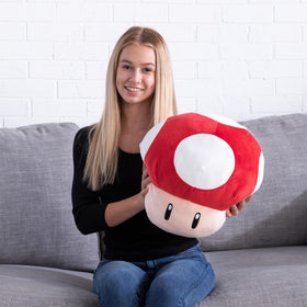 Gift-ready Club Mocchi Mocchi Mario Mushroom plush for gamers and fans