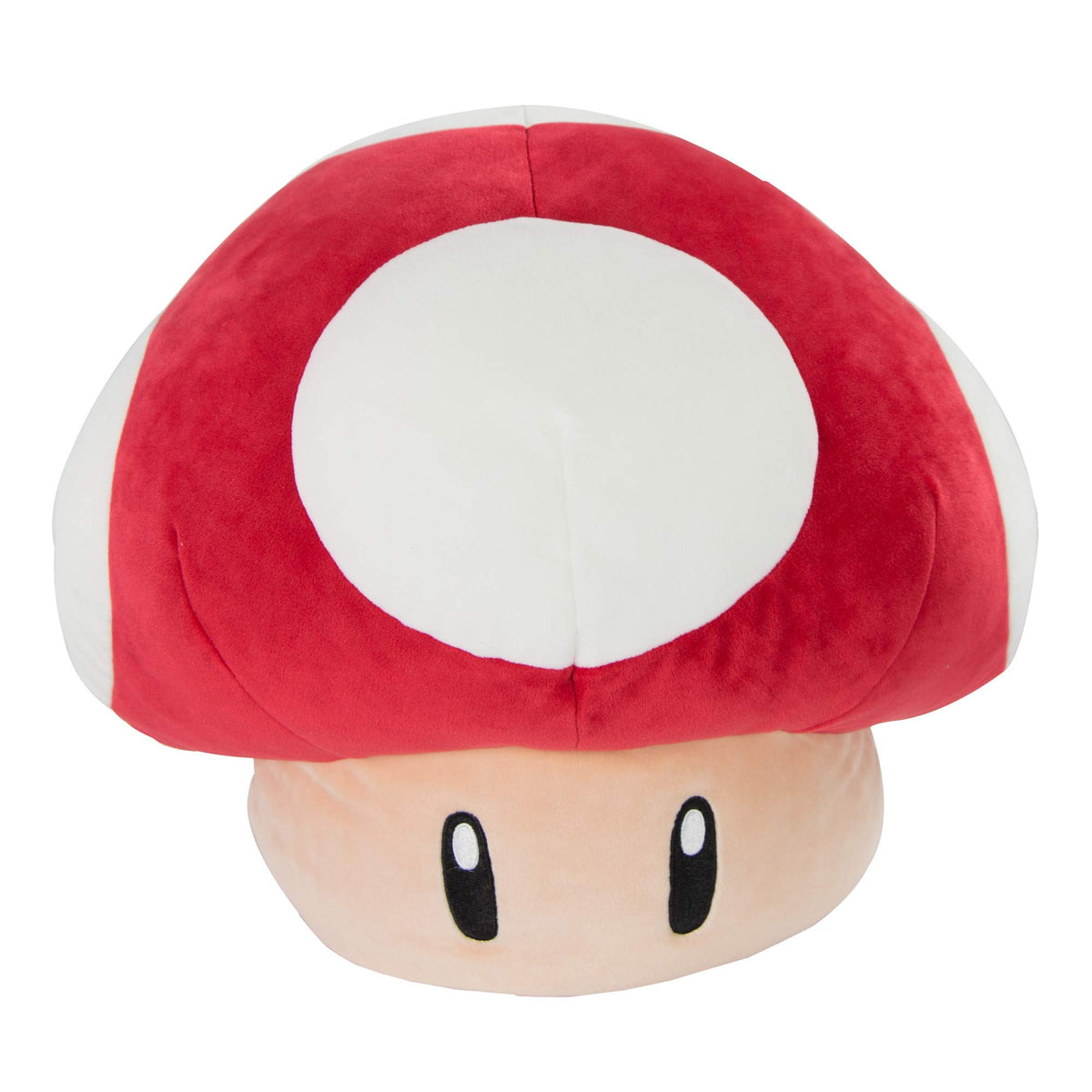 Club Mocchi Mocchi red Mario Mushroom plush for cozy gaming room decor