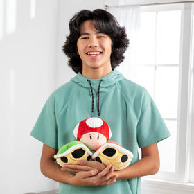 Display-ready Red Shell plush pairs well with other Mario collectibles.