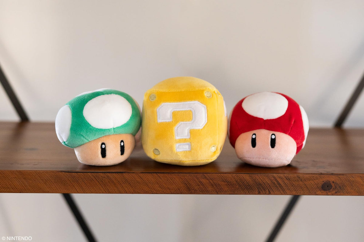 Club Mocchi Mocchi Question Block mini plush ideal for collection and play.