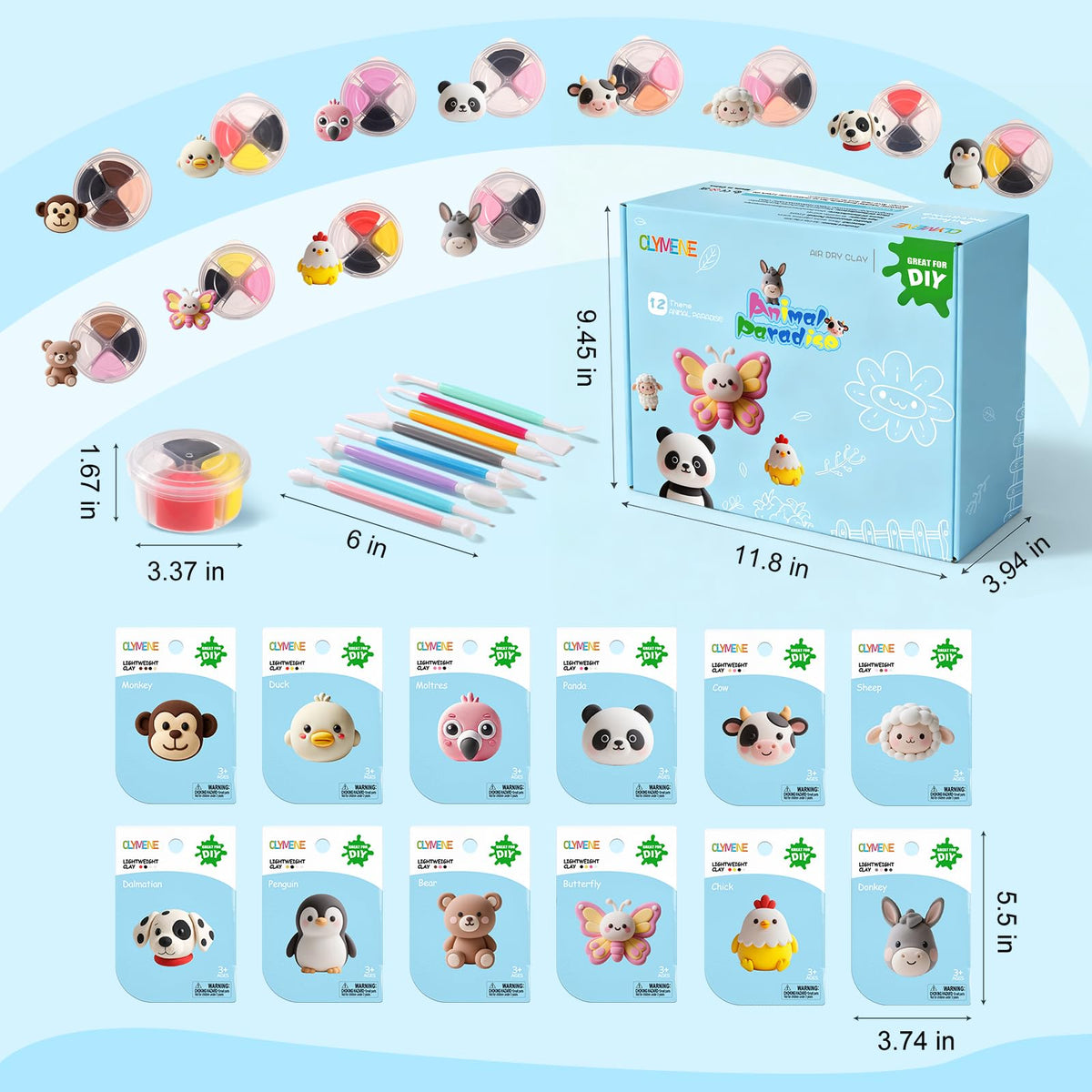CLYMENE clay tools set for shaping details supports precise, kid-friendly crafting