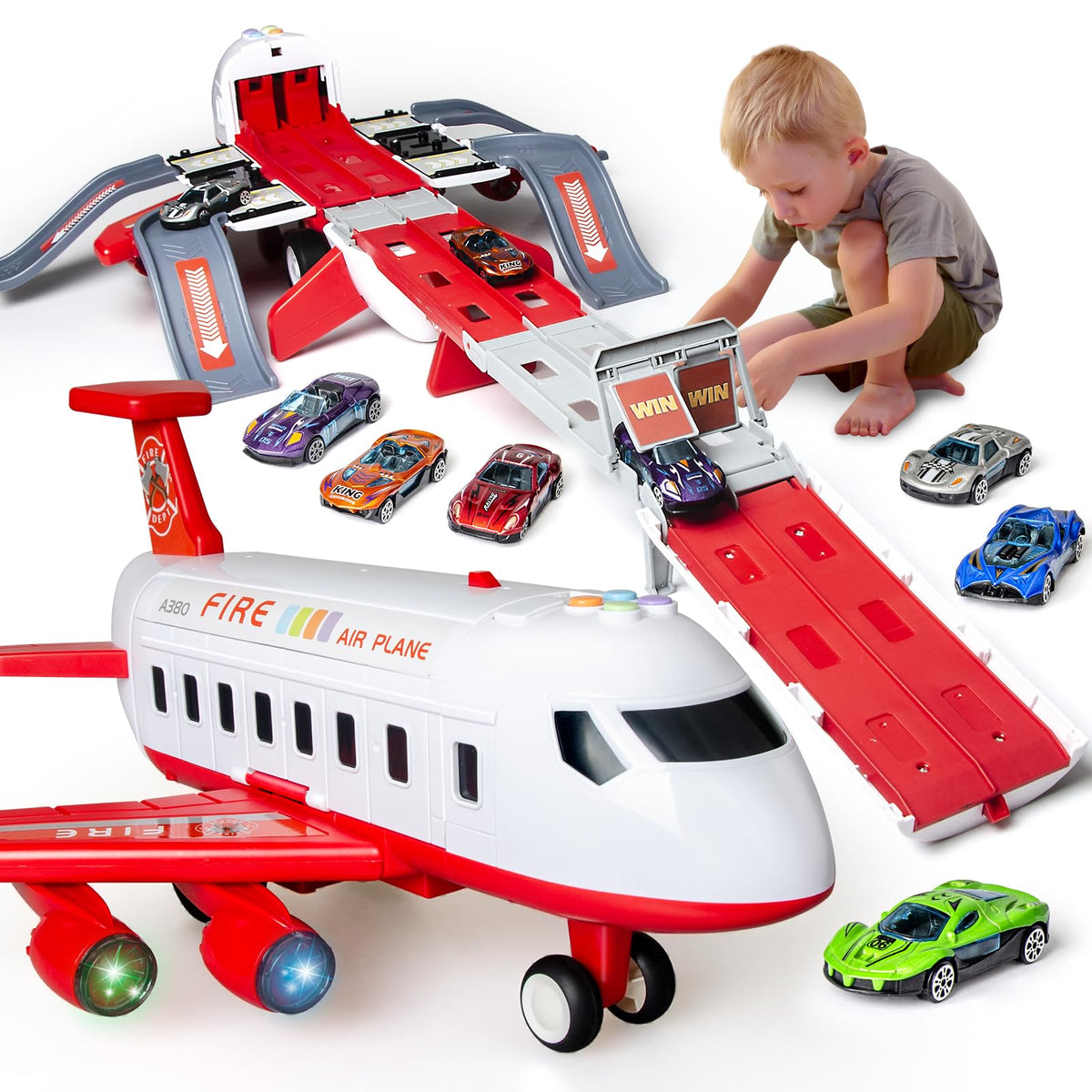 Cmartlarge airplane track foldable 4-layer playset for imaginative flight and easy storage