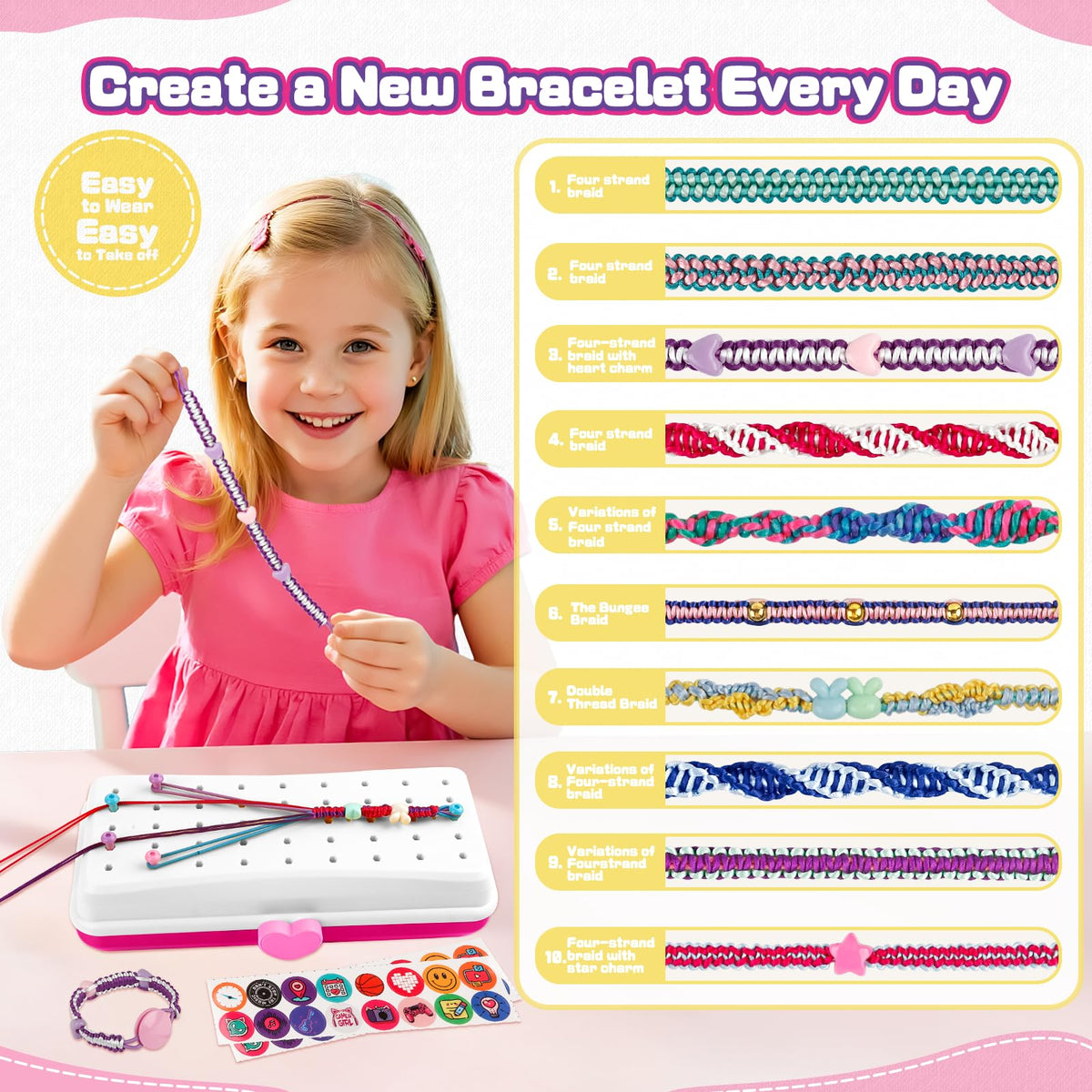 Cmiolacuna bracelet string set enabling colorful designs