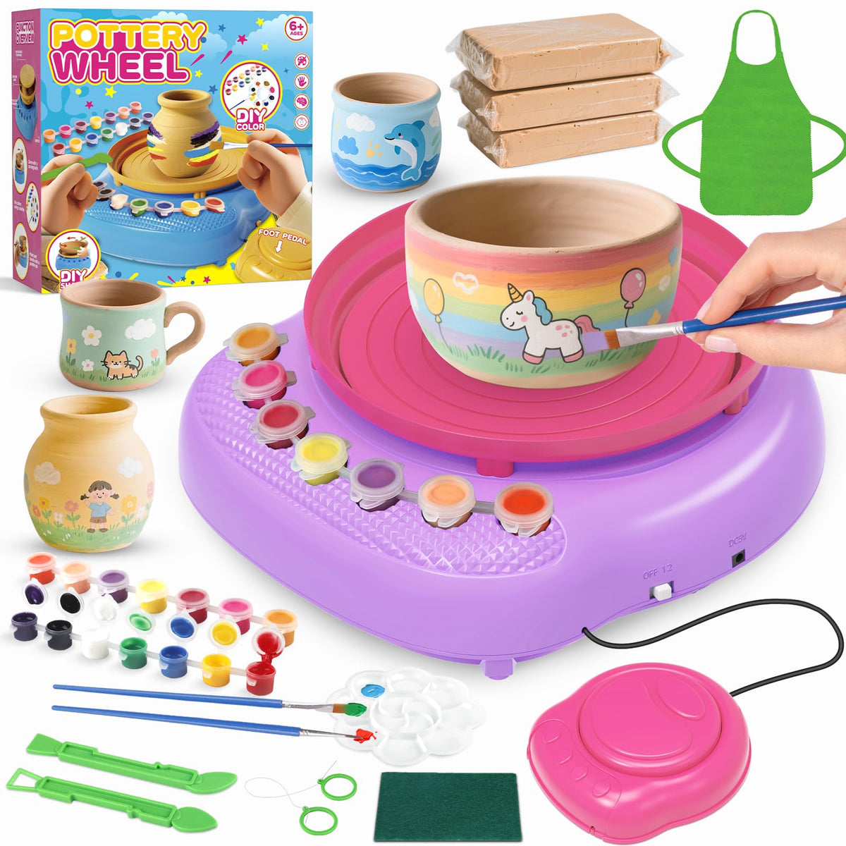 Cmiolacuna pottery wheel for kids with beginner-friendly controls for creative play.