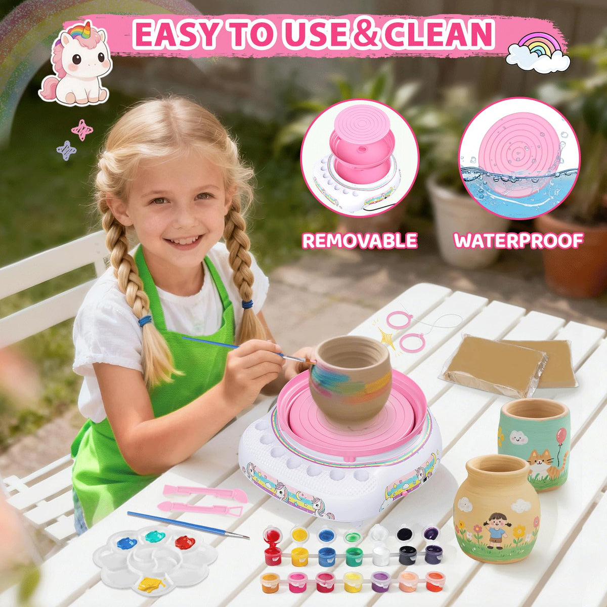 Cmiolacuna sculpting tools set, precise shaping for detailed unicorn pottery designs.