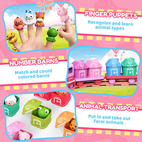 Cmiolacuna pink farm train on curved track encourages creative layouts.