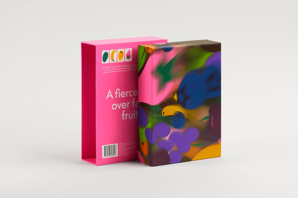CMYK Fruit Fight Magenta Edition cards up close display bold fruit artwork