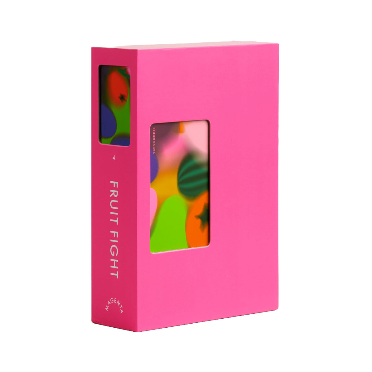 CMYK Fruit Fight Magenta Edition pack shot showing vibrant deluxe cards for family game nights