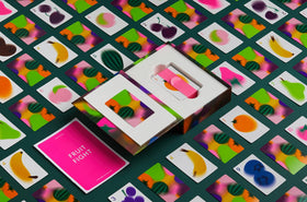 CMYK Fruit Fight Magenta Edition play area setup ready for game night