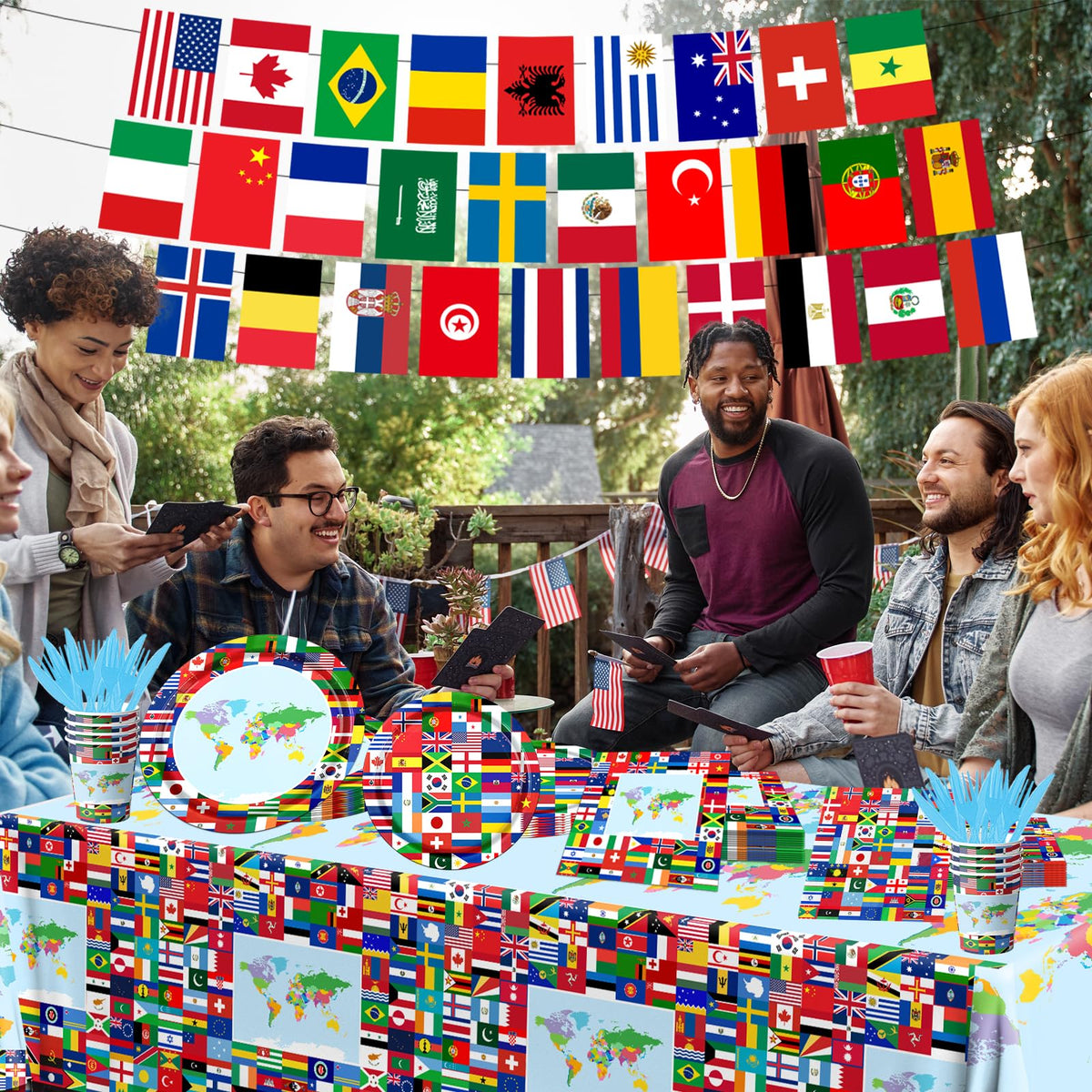 CMUSKO flag cups for easy, festive serving