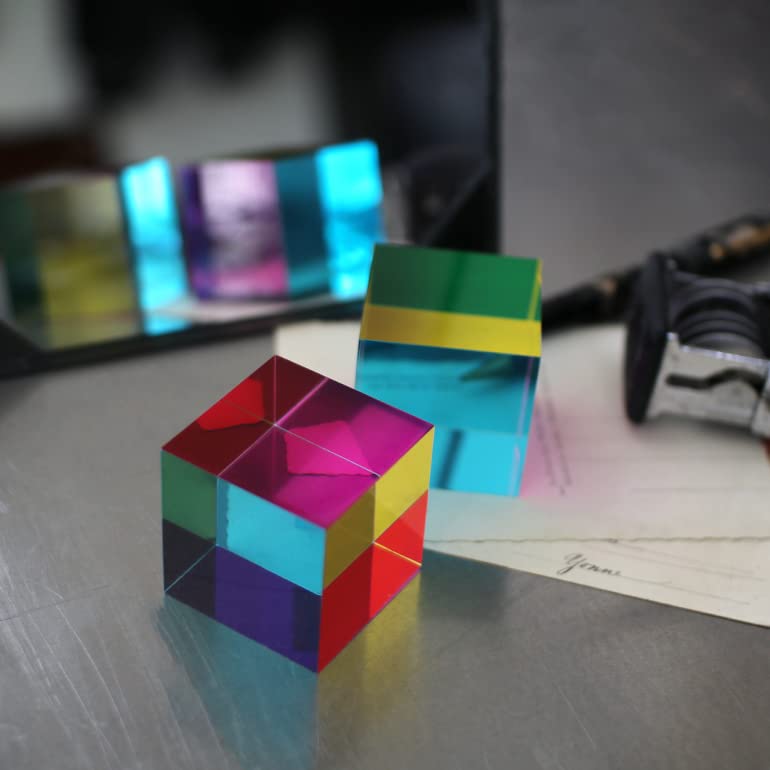 CMY Cubes Original 50mm face detail emphasizes cyan, magenta, and yellow panels.