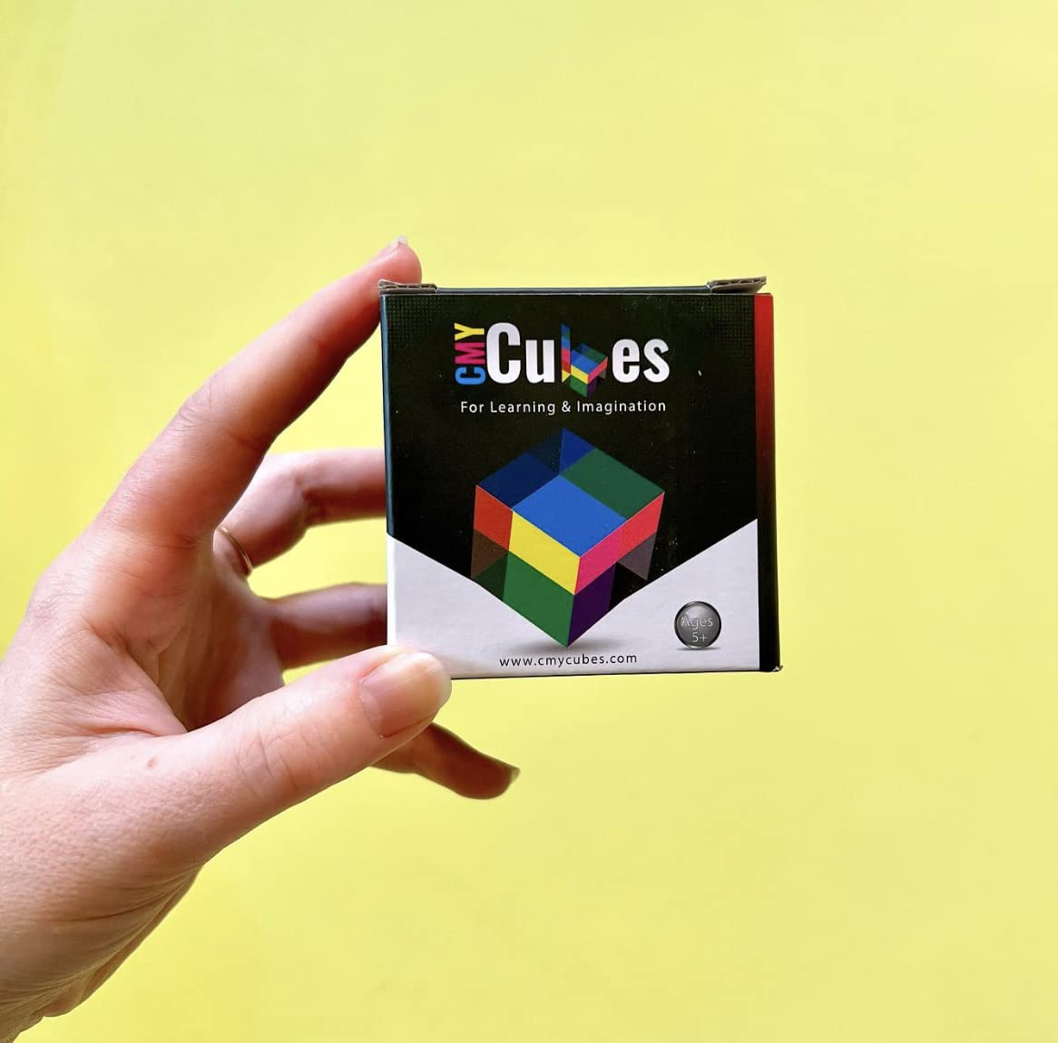 CMY Cubes Mini 30mm magenta angled view demonstrates color mixing in action