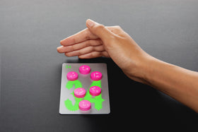 CMYK No Thanks! Magenta Edition deluxe chips and cards, showcasing premium tactile components.