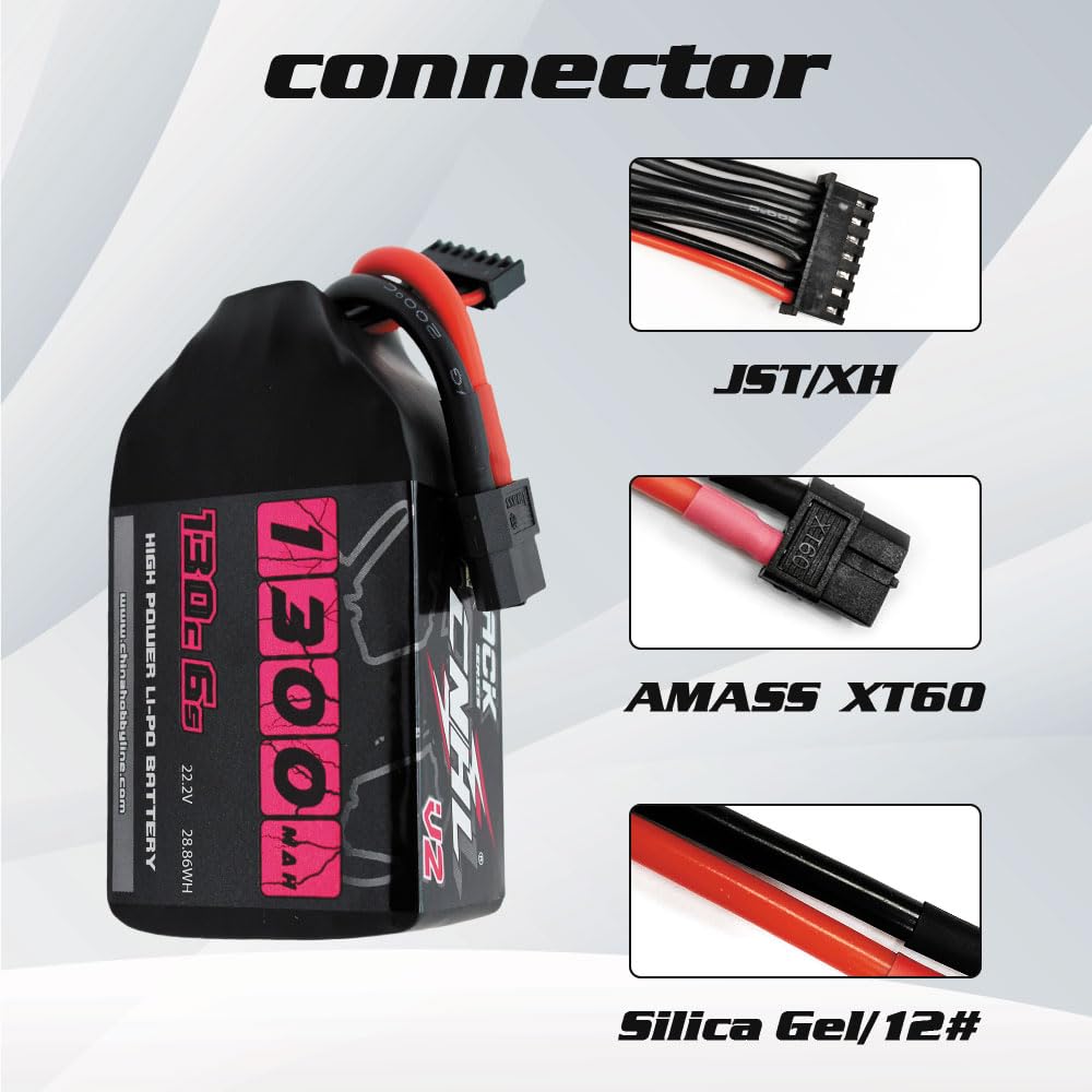 CNHL 1300mAh battery side profile showing compact size for RC crafts