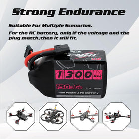 CNHL 1300mAh LiPo weight 223g for balance calculations