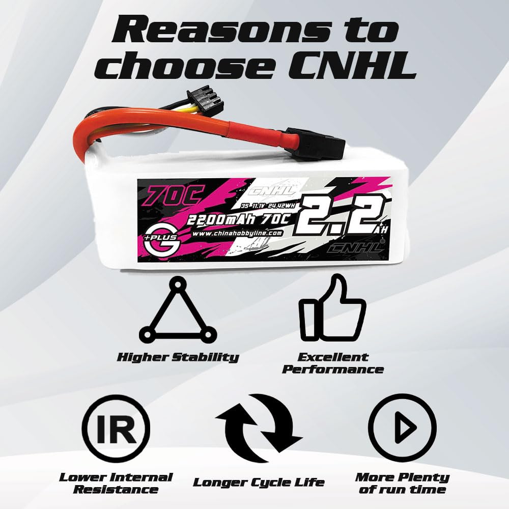 CNHL 2200mAh 3S LiPo battery dimensions and size in mm for model planning