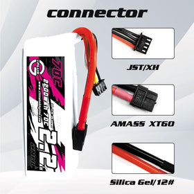CNHL 2200mAh 3S LiPo battery side profile showing compact fit and 70C performance
