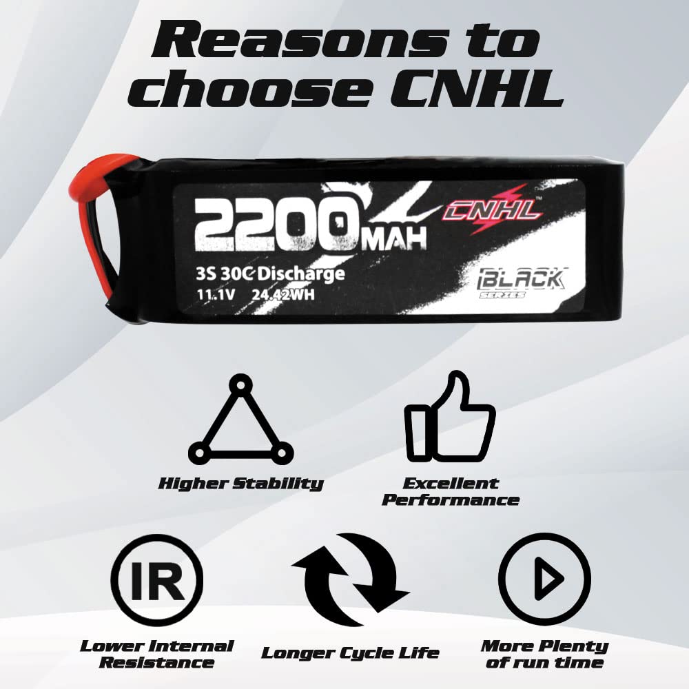 CNHL 2200mAh 3S lipo with built in protection for safe charging.