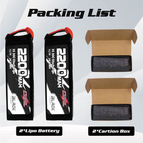 CNHL 2200mAh 3S lipo two pack with XT60 included.