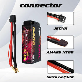 CNHL 6400mAh 2S Lipo with XT60 plug provides a reliable RC connection