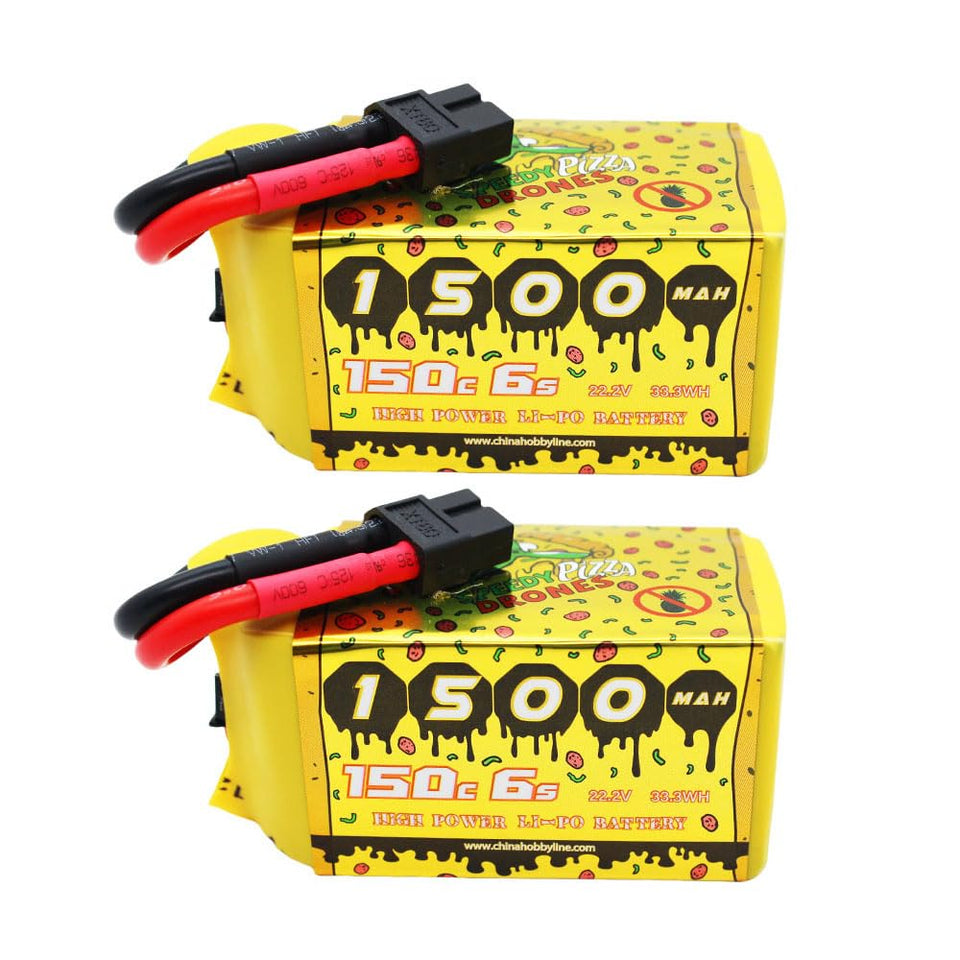 CNHL Speedy Pizza 1500mAh 6S battery front view, ideal for FPV racing