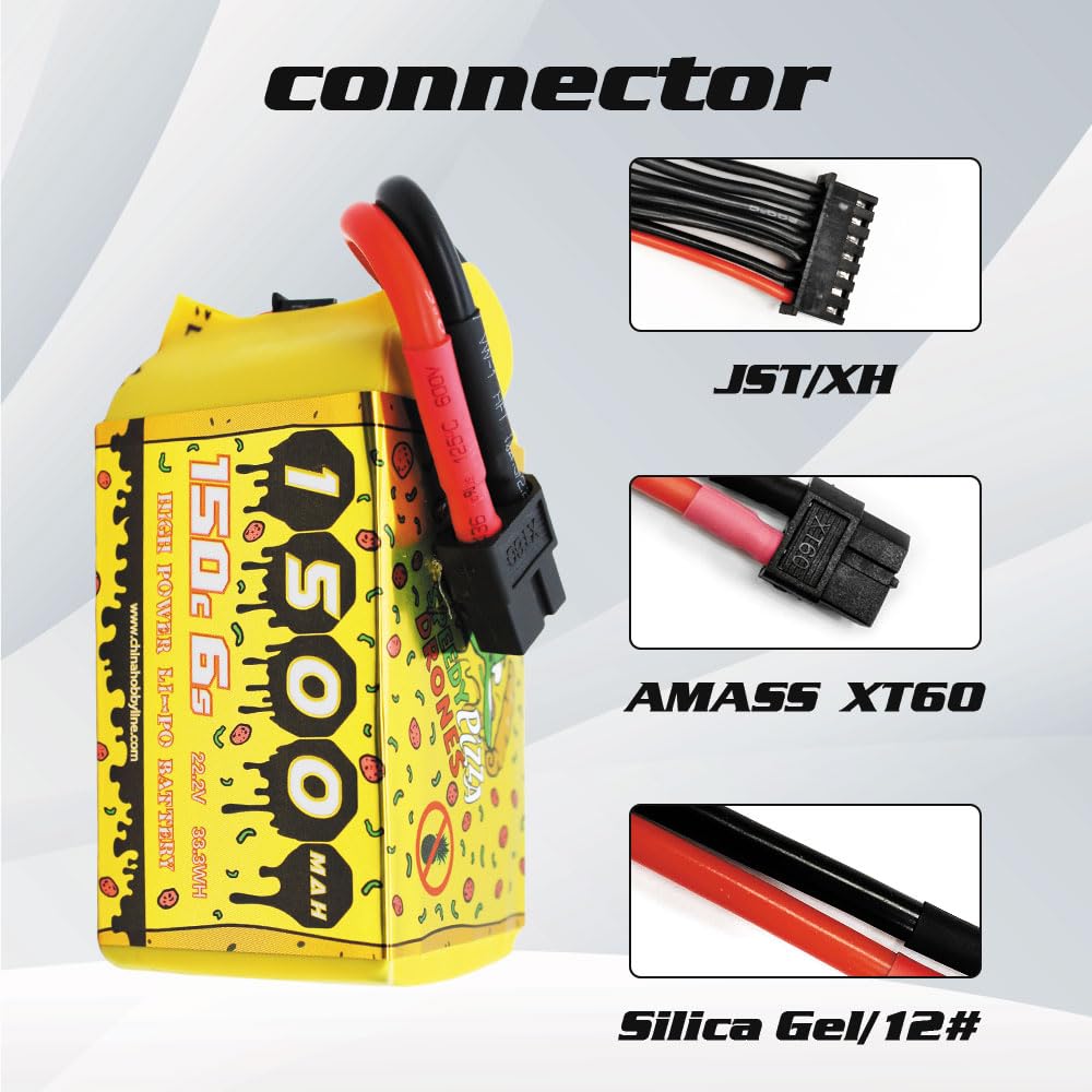 CNHL Speedy Pizza 1500mAh 6S battery side profile for tight quadframes