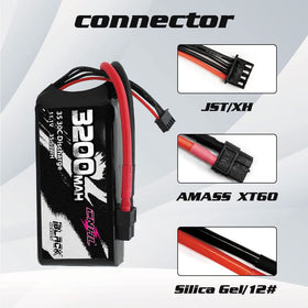 CNHL XT60 plug on Lipo battery for quick swaps during races