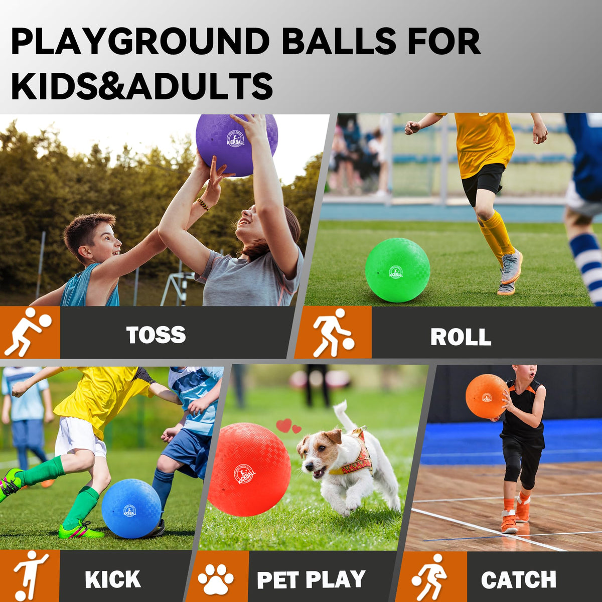 COAMZPARTY 10-inch purple kickball for group games and school sports