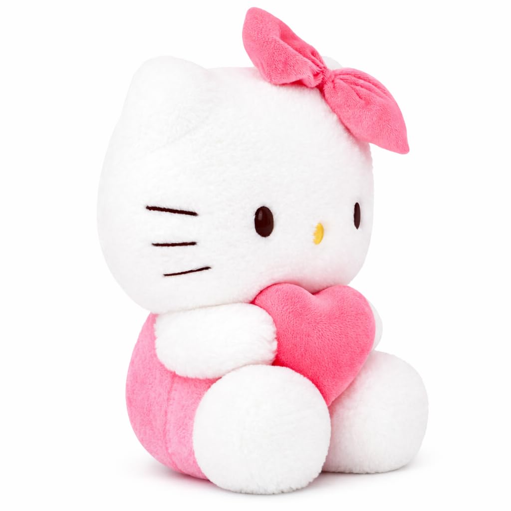 COAQAC 8-Inch Kawaii Heart Plush Pillow in pink, perfect for cozy bedtime snuggles.