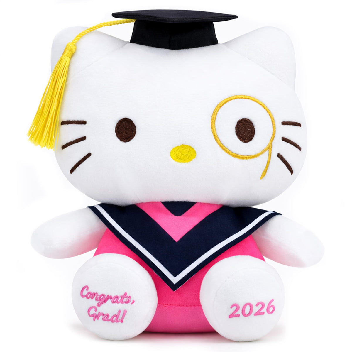 COAQAC graduation cat plush with stole adds stylish desk decor for graduates