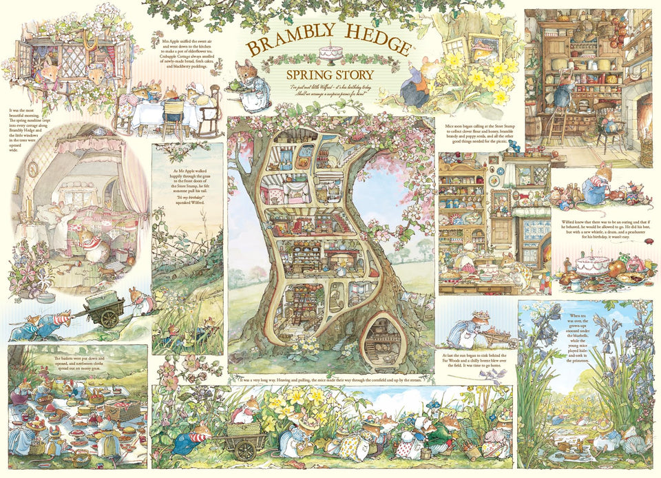Cobble Hill Brambly Hedge Spring Story box cover helps plan the puzzle layout.