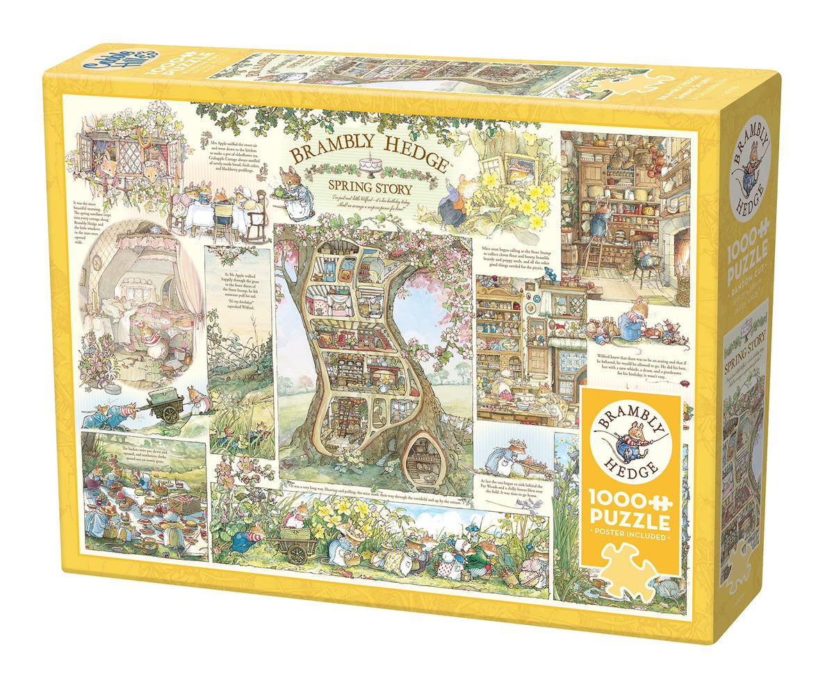 Cobble Hill Brambly Hedge Spring Story linen finish reduces glare for solving.