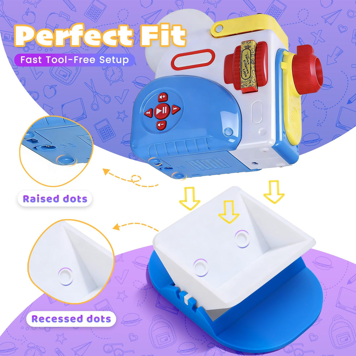 COBEAR groove-fit-cradle keeps the projector steady on the base