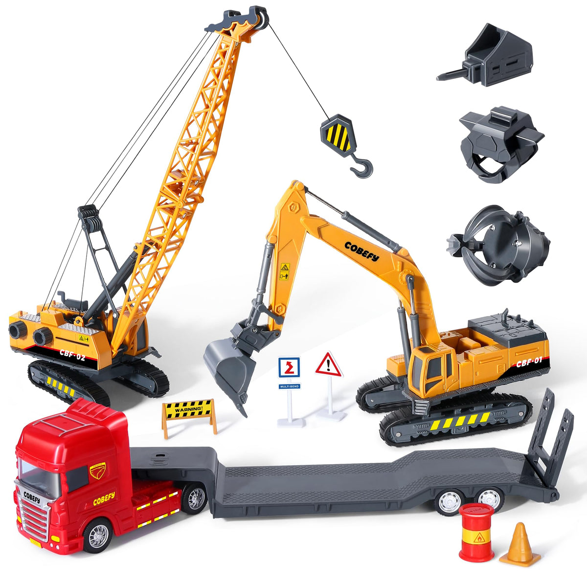Cobefy excavator toy with rotating cabin for imaginative play
