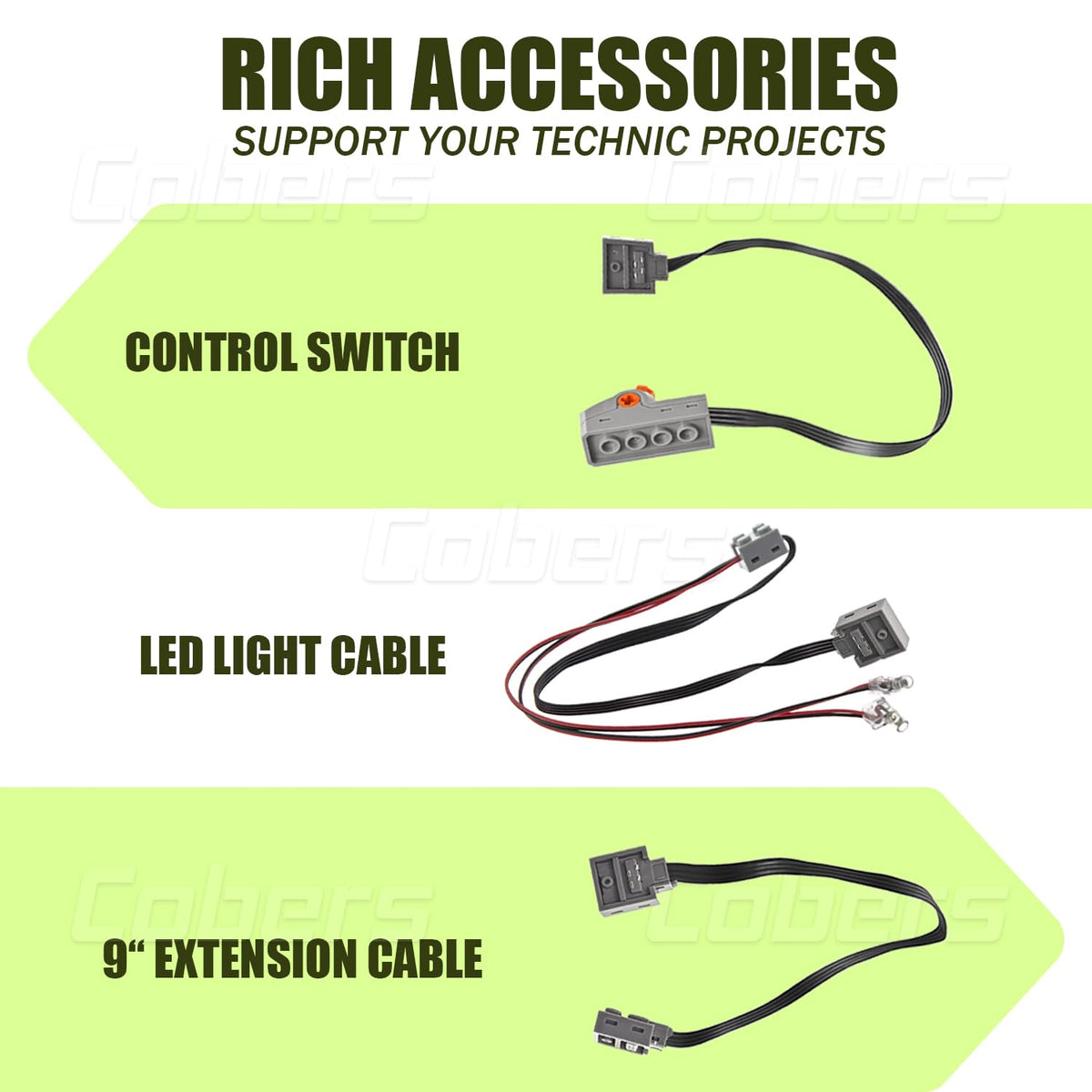 Cobers switch offers quick control to change directions and circuits.