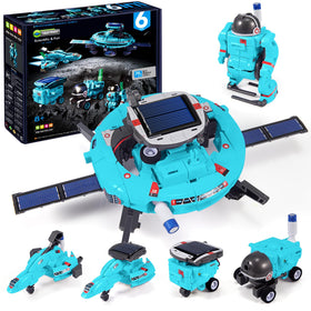 COBFDHA 6-in-1 solar robot front view boosts creativity through hands-on building.