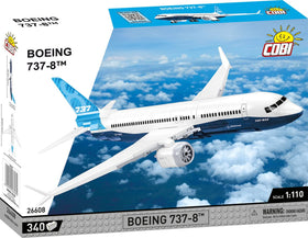 COBI Boeing 737-8 plane assembly with 340 pieces for creative building.