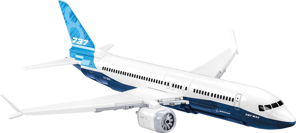 COBI Boeing 737-8 plane pilot figure for realistic scenes.